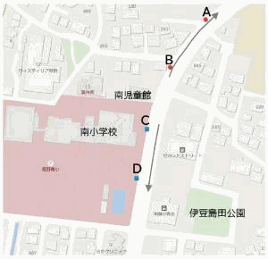 実証実験実施場所の地図