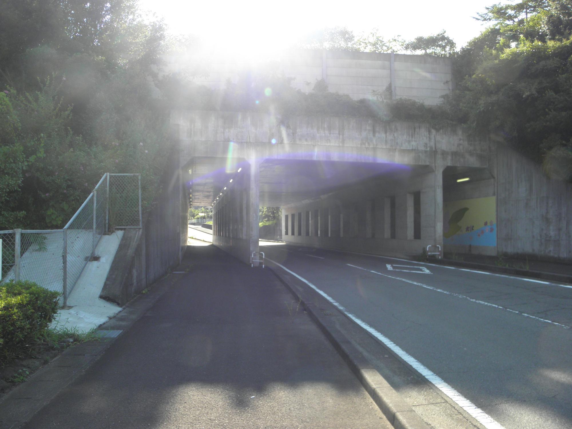 明るいトンネルの写真