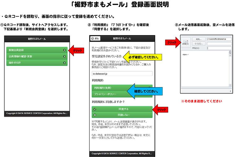 「裾野市まもメール」登録画面説明1