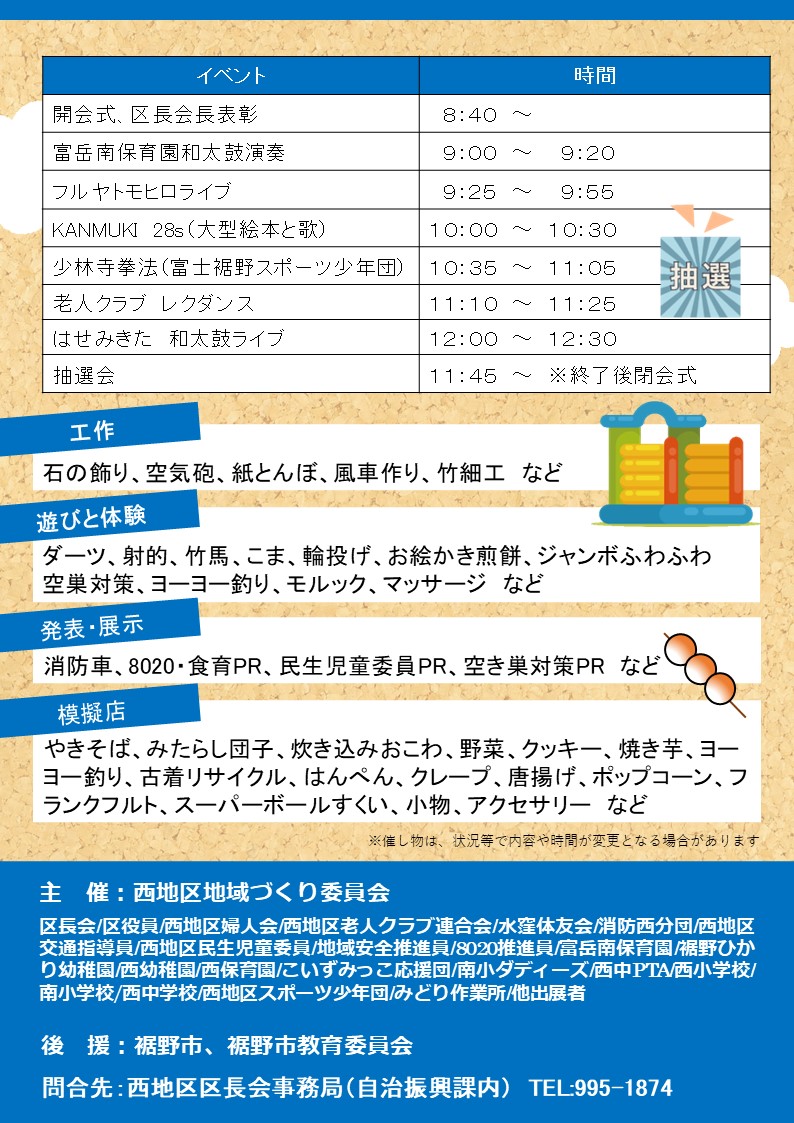 西地区コミュニティまつりチラシ 裏