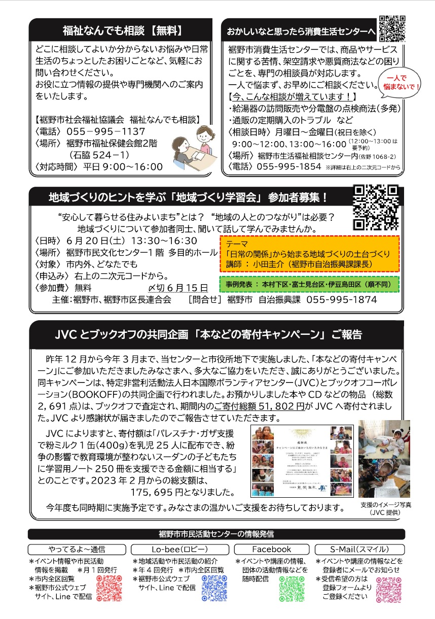 やってるよ~通信58(5月発行号)画像・裏