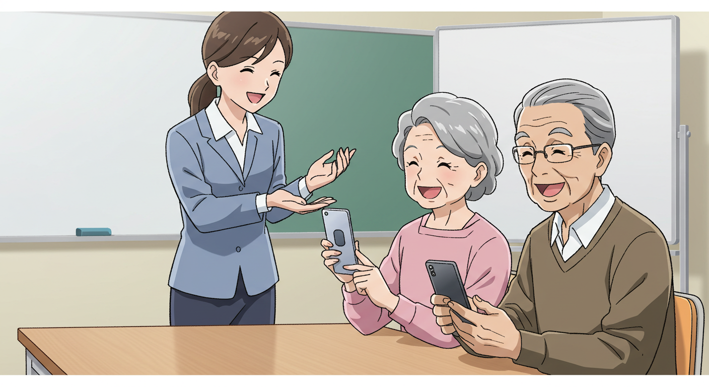 スマホ教室で楽しく学ぶ