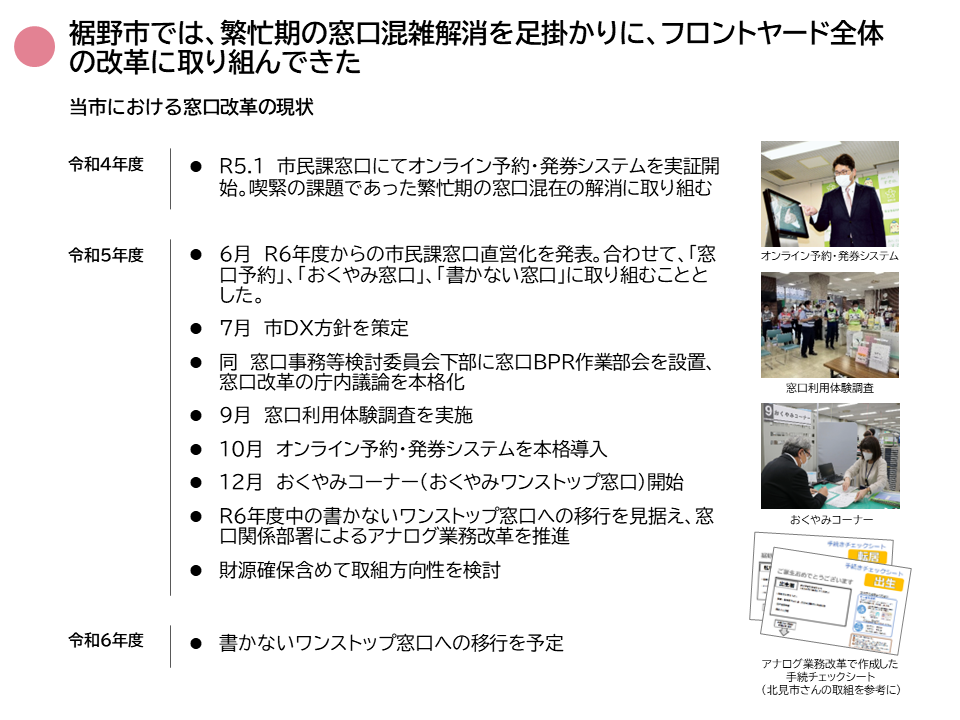 窓口改革の現状