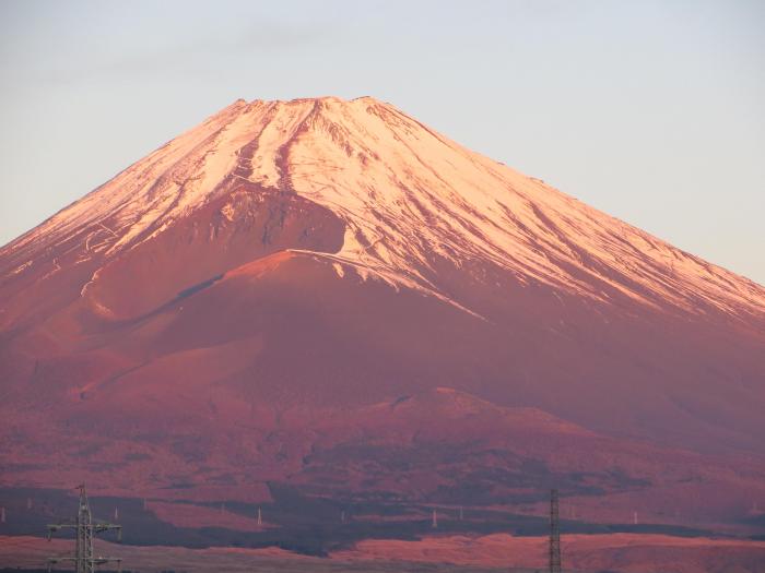 朝焼け　紅富士　裾野市