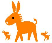 キャラバンマスコットのロバ