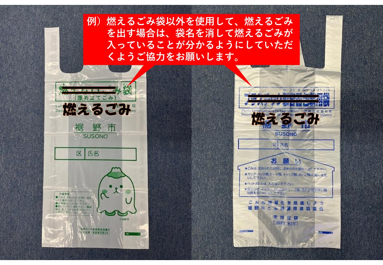 袋の記載例