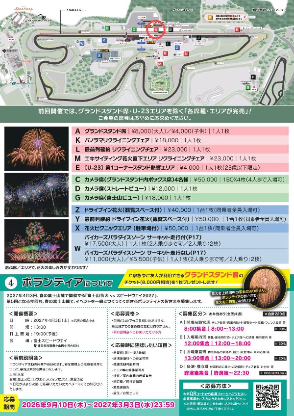 第5回「富士山花火 vs スピードウェイ 2027」裾野市民限定・特別割引