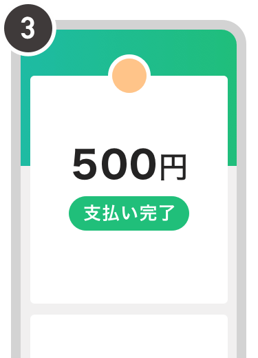 ペイペイの音声とともに支払い完了