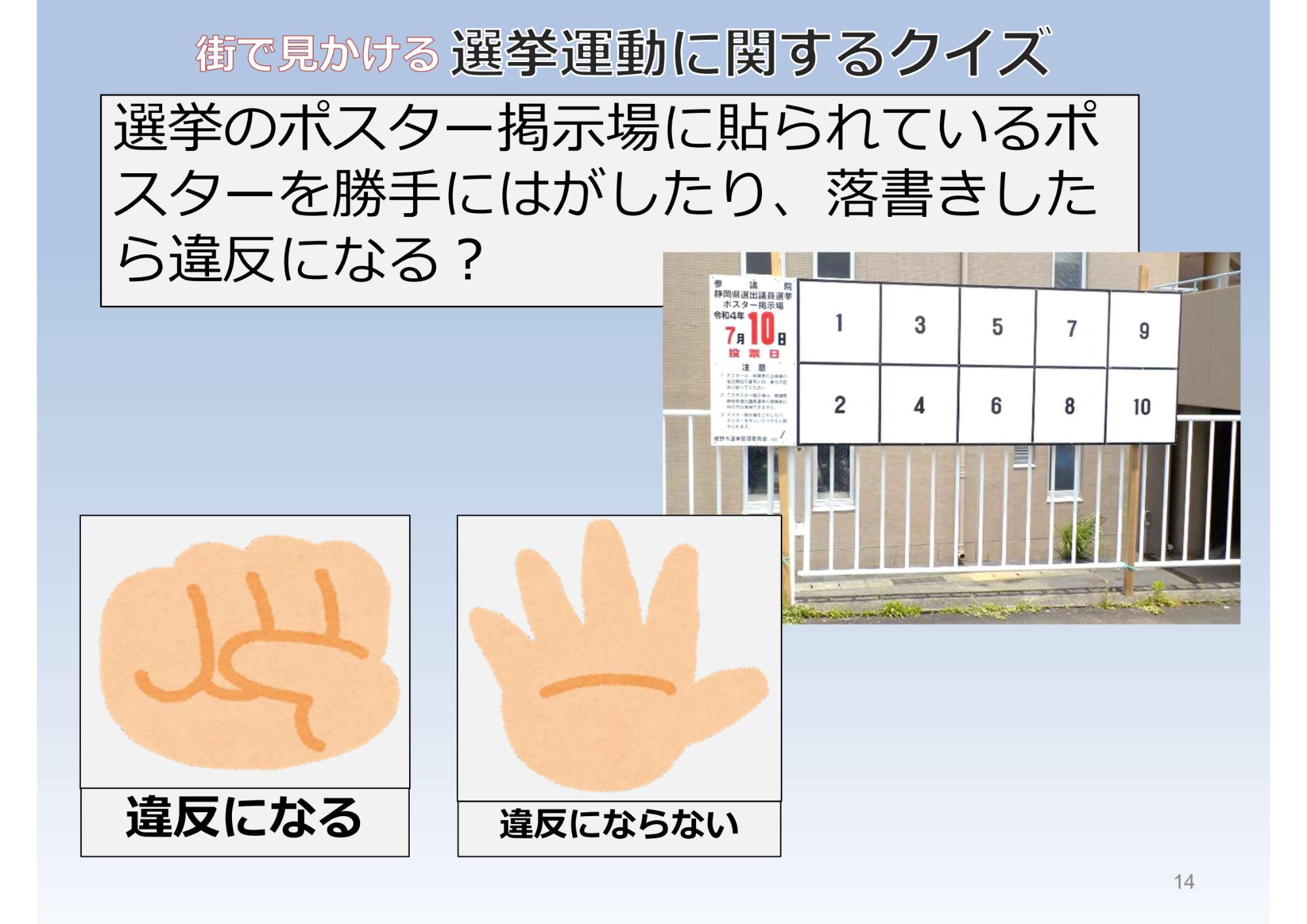 街で見かける選挙運動に関するクイズ