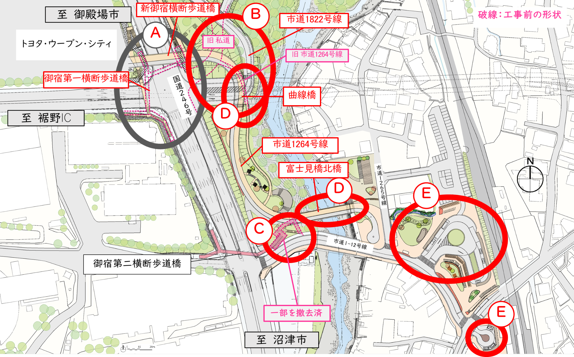 岩波駅周辺の整備状況地図